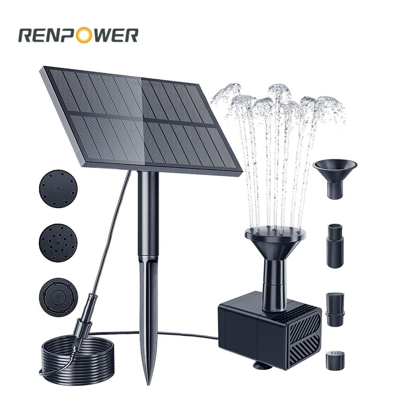 Đài phun nước mặt trời phổ biến 1.5W Plug Square Square Split Fountain Outdoor Courtyard Rockery Water Water